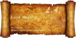 Leif Abád névjegykártya